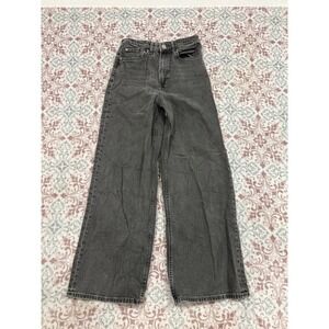 HM Womens High Waisted Wide Leg Jeans Washed Gray Denim Size 2 US 34 EUR